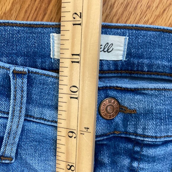 Madewell Jeans Mid-Rise Kick Out 31 Cropped Lt/Medium Blue Wash 5 Pocket Stretch - Picture 5 of 8